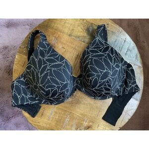 Ambrielle 38DDD Bra Black Full Figure Everyday Full Coverage Underwire EUC